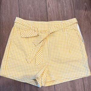 a new day Yellow Gingham High Waist Shorts